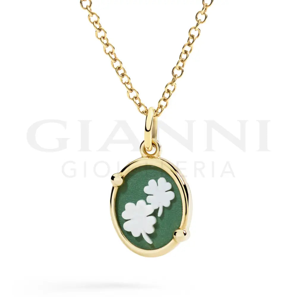 Ciondolo DoDo - Cammeo quadrifoglio Charm