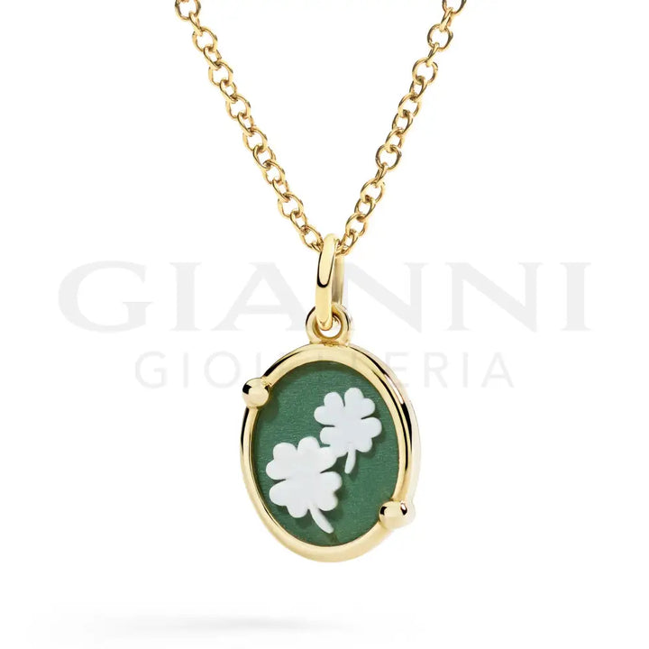 Ciondolo DoDo - Cammeo quadrifoglio Charm