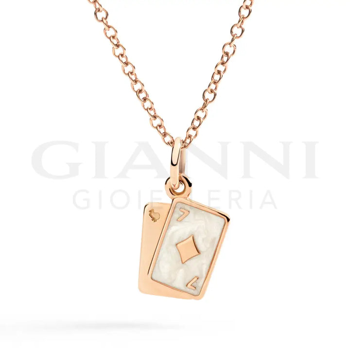 Ciondolo DoDo - Carte Oro Rosa e Smalto Charm