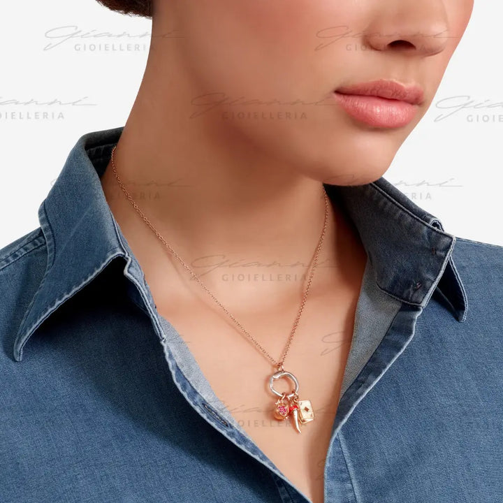 Ciondolo Dodo - Carte oro rosa & smalto Charm