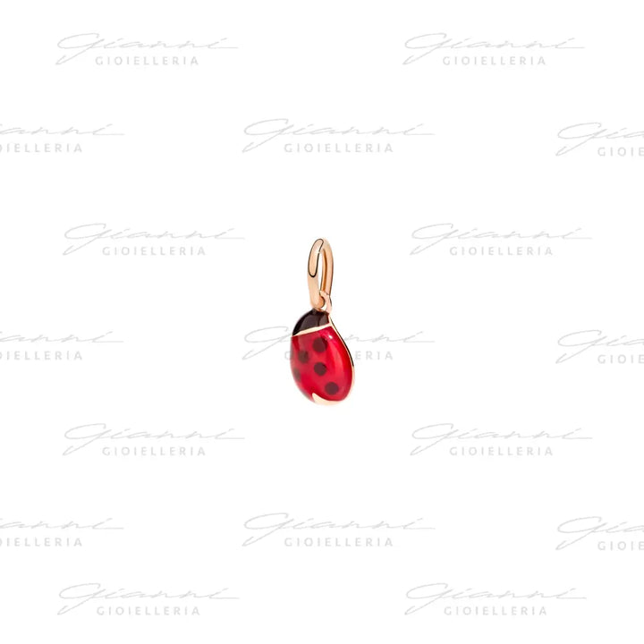 Ciondolo Dodo - Coccinella oro rosa & smalto Charm