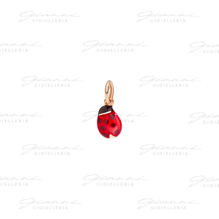 Ciondolo Dodo - Coccinella oro rosa & smalto Charm