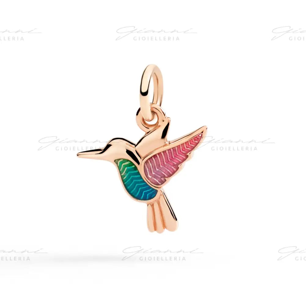 Ciondolo DoDo - Colibrì Oro Rosa e Smalto Charm
