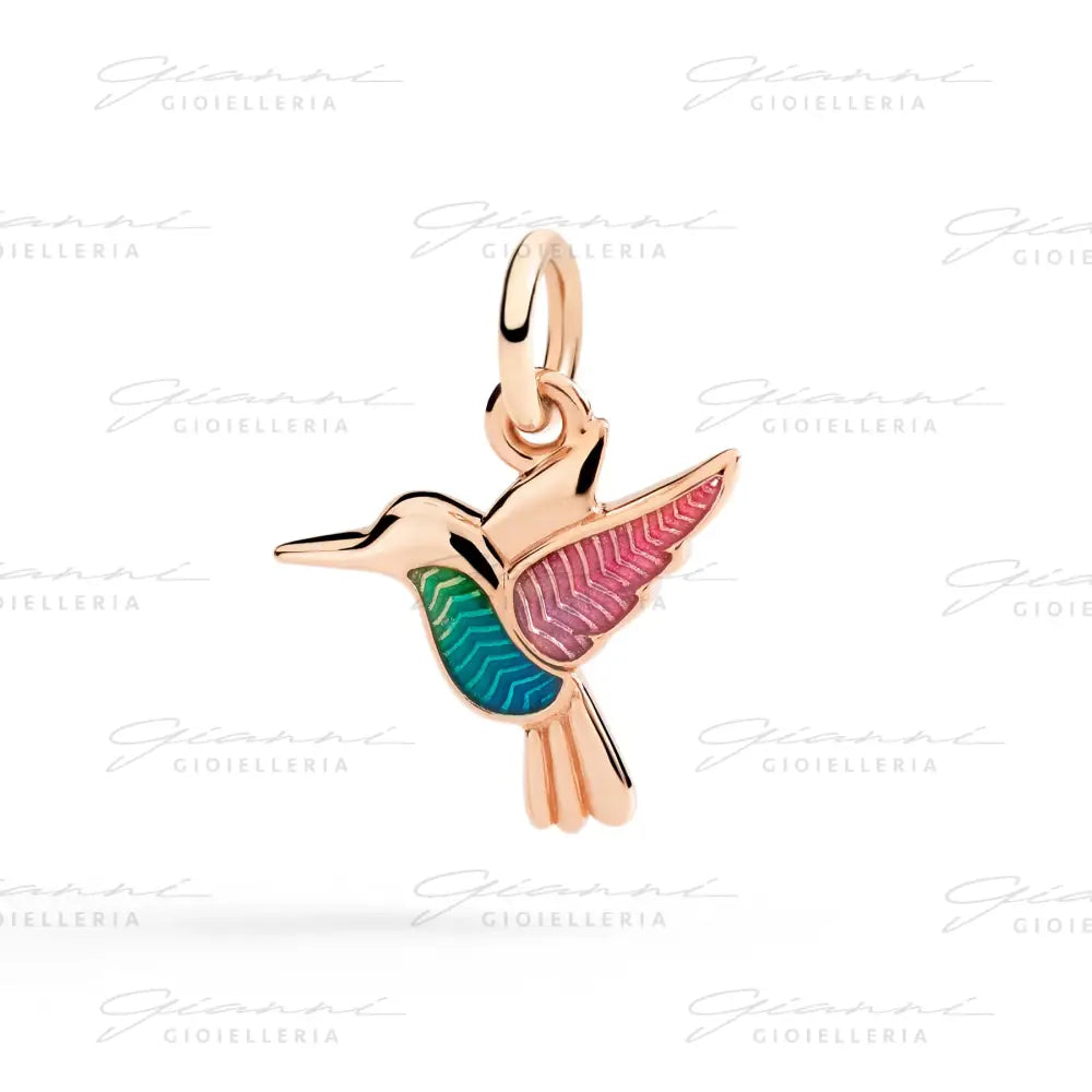 Ciondolo DoDo - Colibrì Oro Rosa e Smalto Charm