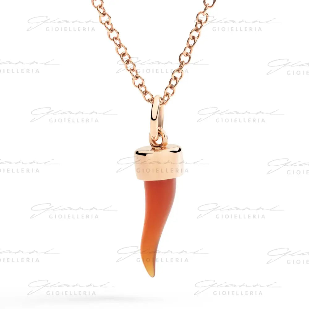 Ciondolo DoDo - Cornetto Oro Rosa & Corniola Charm