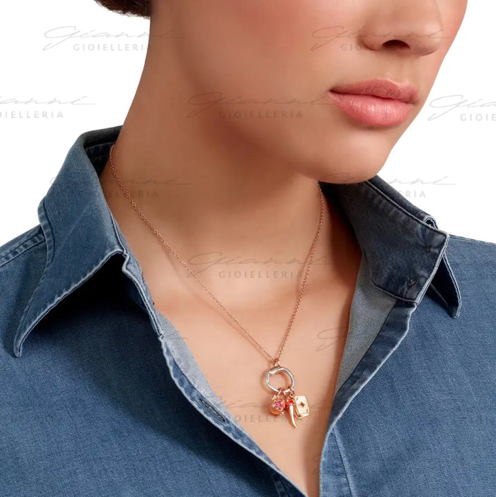 Ciondolo DoDo - Cornetto Oro Rosa & Smalto Charm