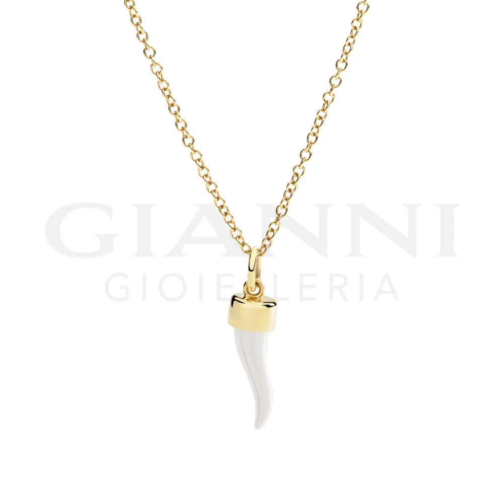 Ciondolo Dodo - Corno oro giallo & argento Charm