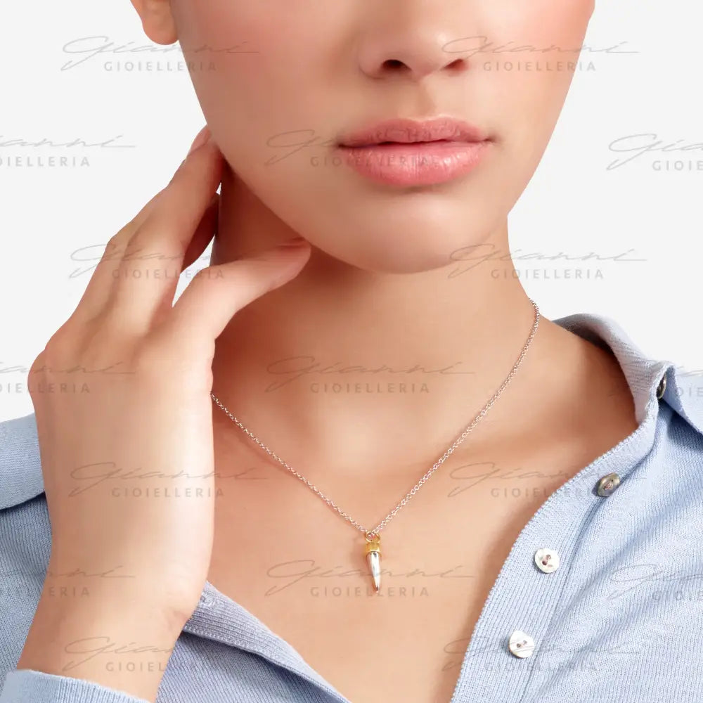 Ciondolo Dodo - Corno oro giallo & argento Charm