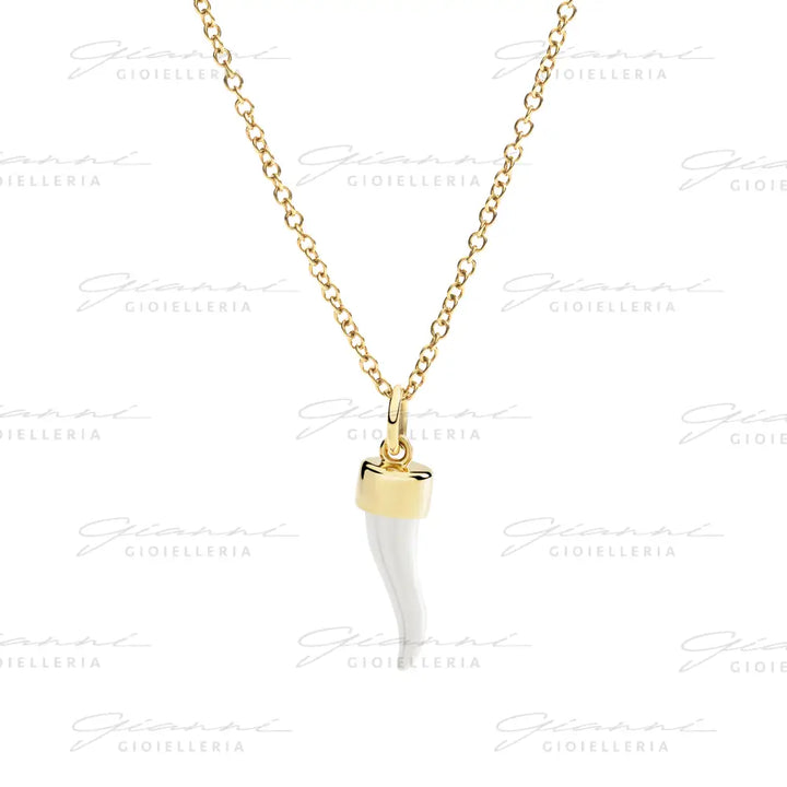 Ciondolo Dodo - Corno oro giallo & argento Charm