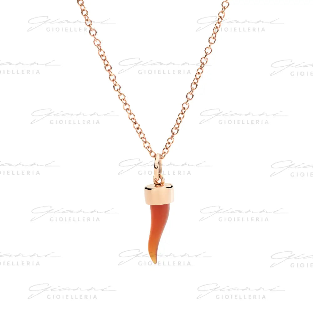 Ciondolo DoDo - Corno oro rosa & corniola Charm
