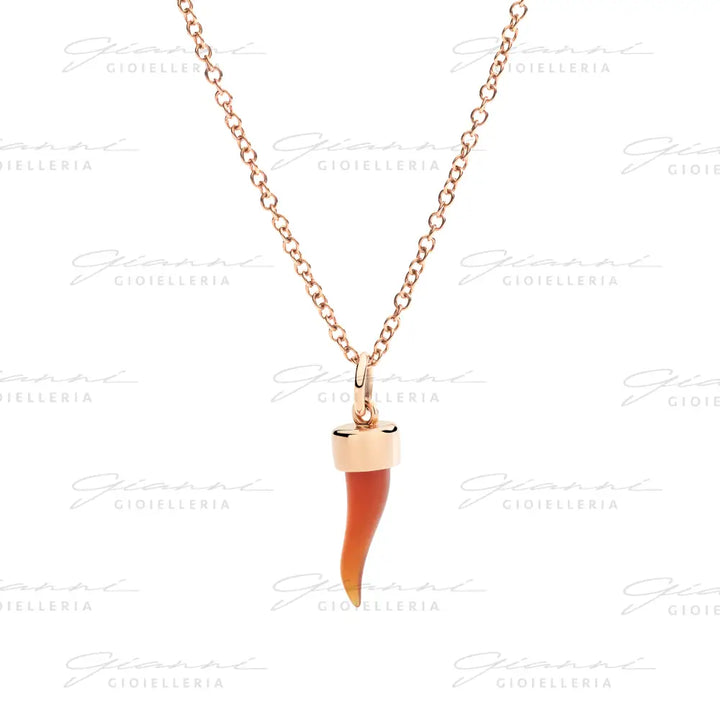 Ciondolo DoDo - Corno oro rosa & corniola Charm