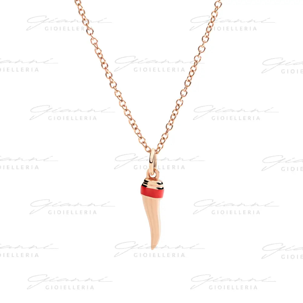 Ciondolo DoDo - Corno oro rosa & smalto Charm
