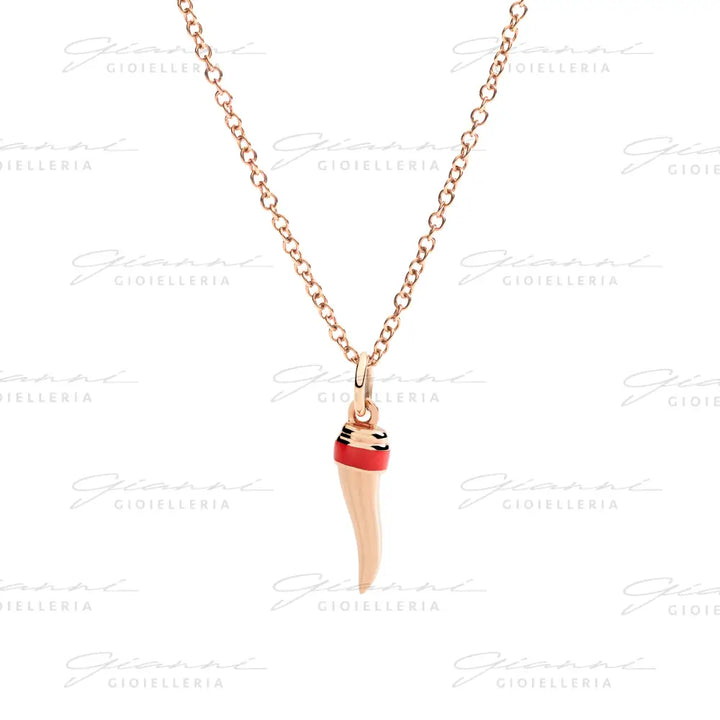 Ciondolo DoDo - Corno oro rosa & smalto Charm