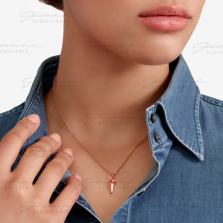 Ciondolo DoDo - Corno oro rosa & smalto Charm