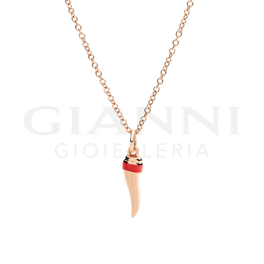 Ciondolo DoDo - Corno oro rosa & smalto Charm