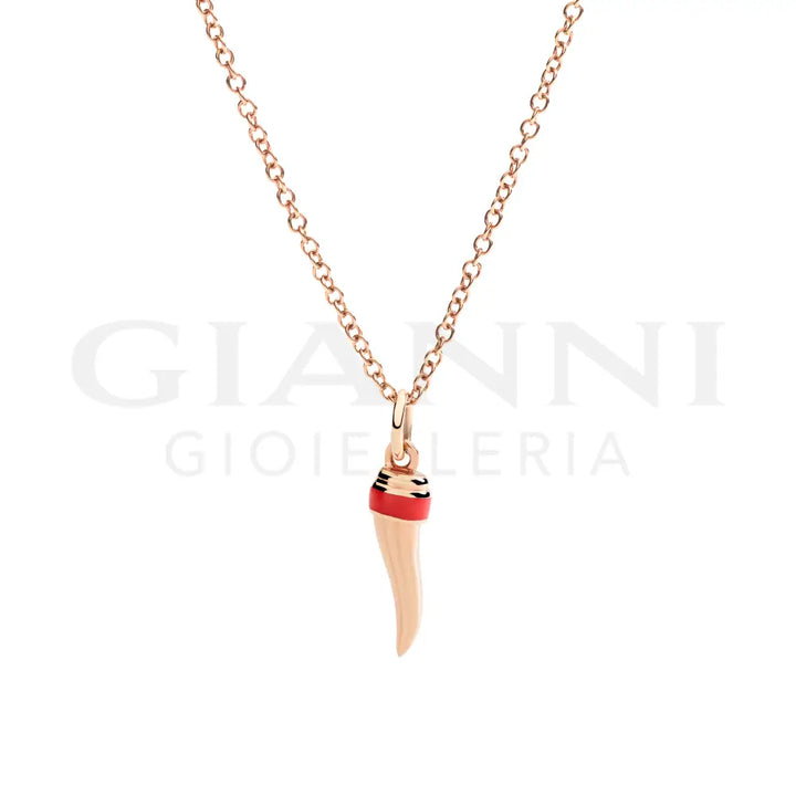 Ciondolo DoDo - Corno oro rosa & smalto Charm