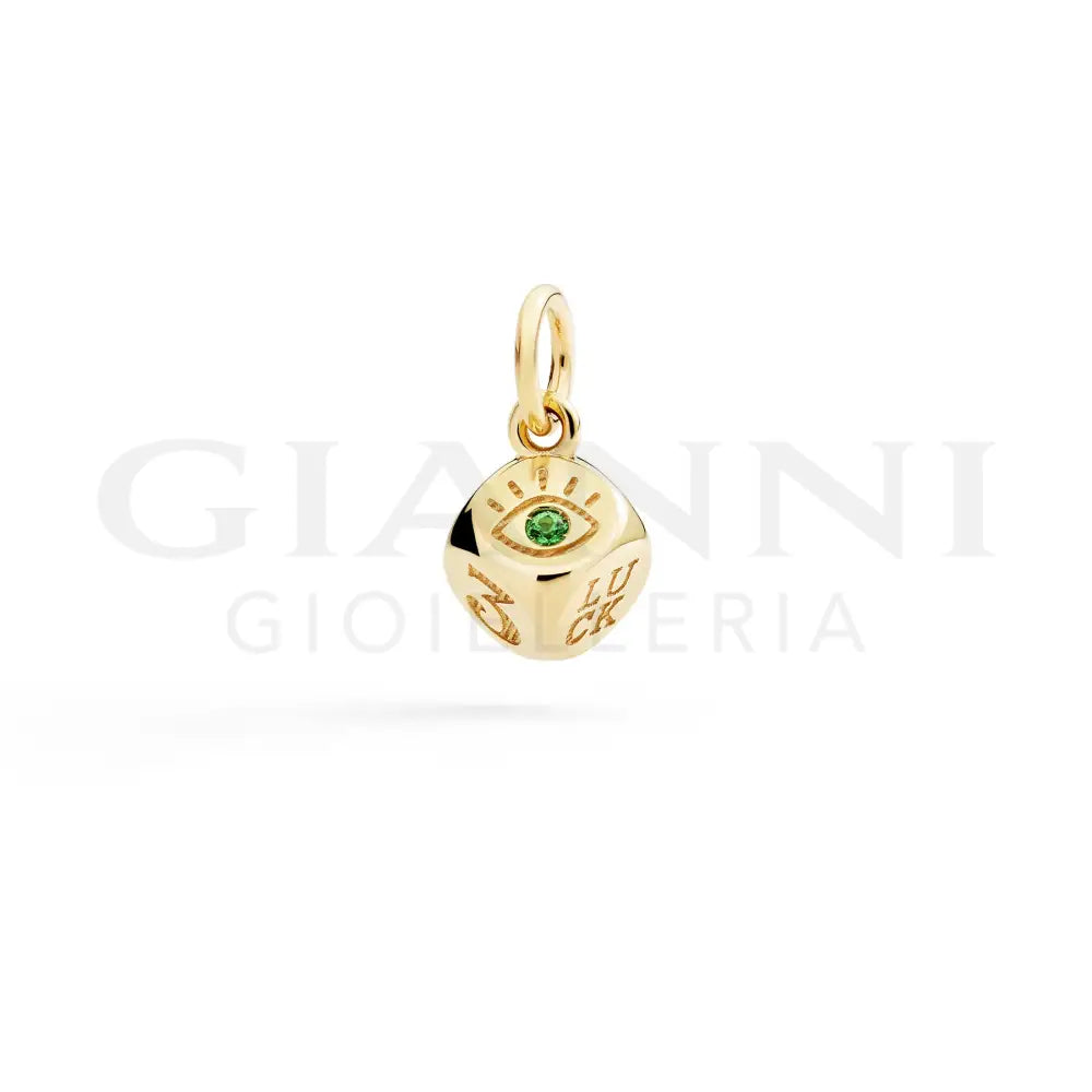 Ciondolo DoDo - Dado oro giallo & tsavorite Charm