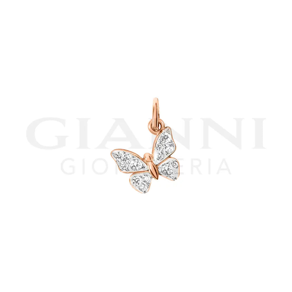 Ciondolo DoDo - Farfalla oro rosa & diamanti bianchi Charm