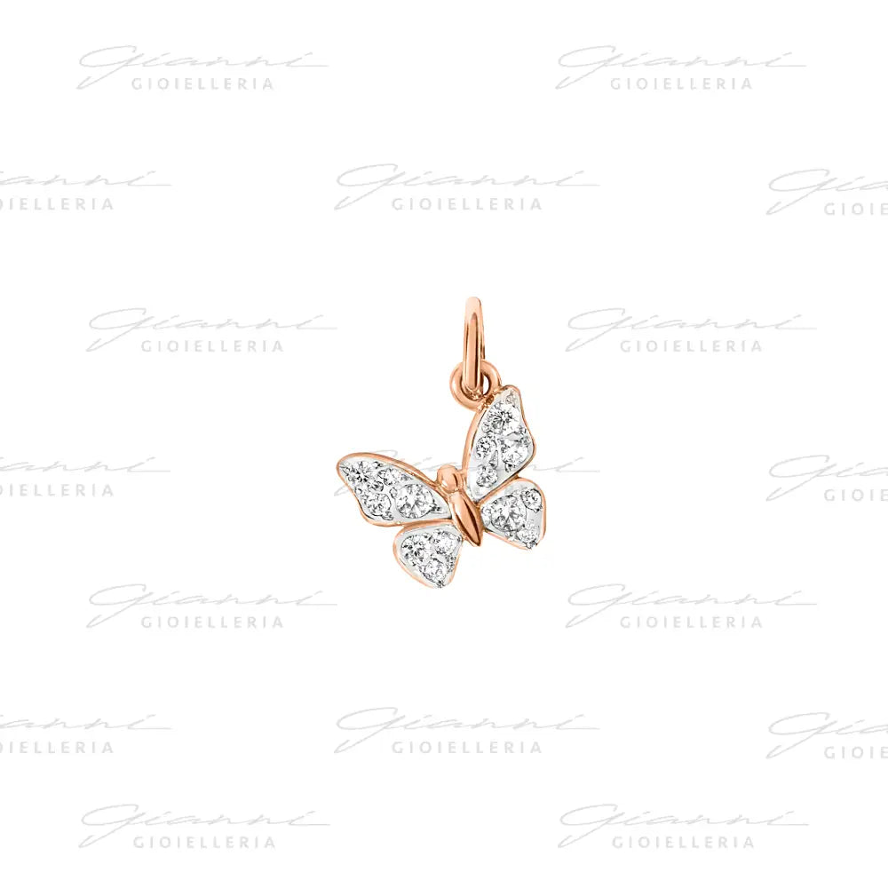Ciondolo DoDo - Farfalla oro rosa & diamanti bianchi Charm