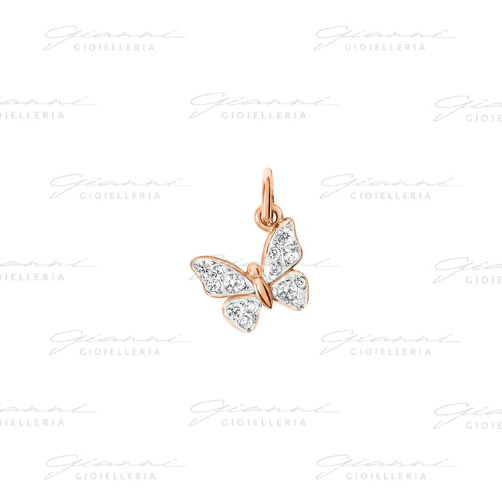 Ciondolo DoDo - Farfalla oro rosa & diamanti bianchi Charm
