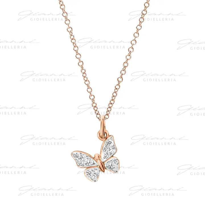 Ciondolo DoDo - Farfalla oro rosa & diamanti bianchi Charm