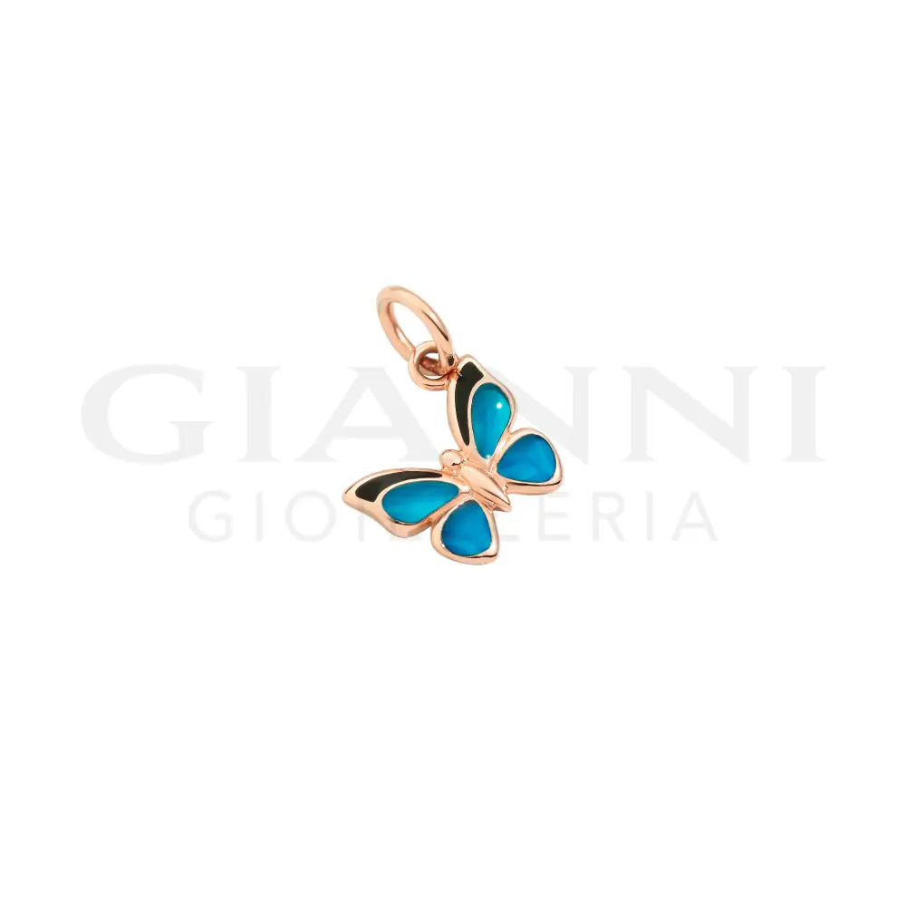 Ciondolo DoDo - Farfalla oro rosa & smalto Charm