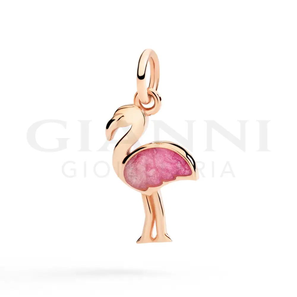 Ciondolo DoDo - Fenicottero oro rosa e smalto Charm