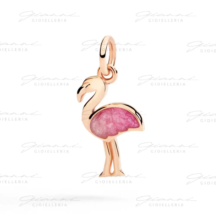 Ciondolo DoDo - Fenicottero oro rosa e smalto Charm