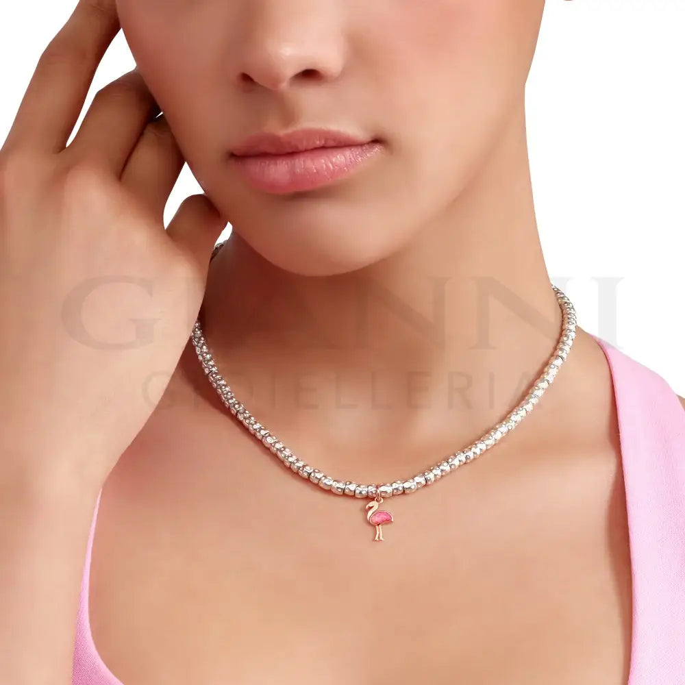 Ciondolo DoDo - Fenicottero oro rosa e smalto Charm