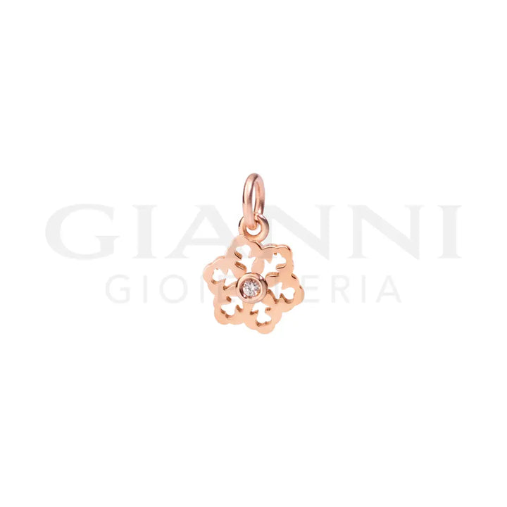 Ciondolo DoDo - Fiocco di neve oro & diamante bianco Componente