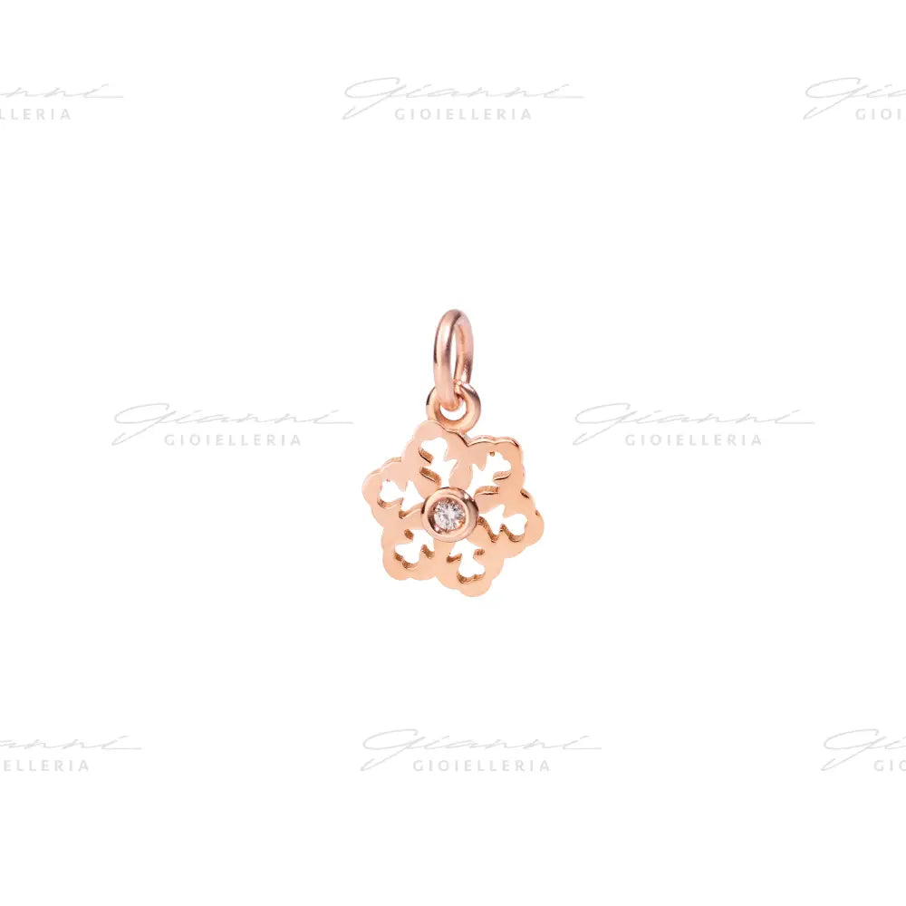 Ciondolo DoDo - Fiocco di neve oro & diamante bianco Componente