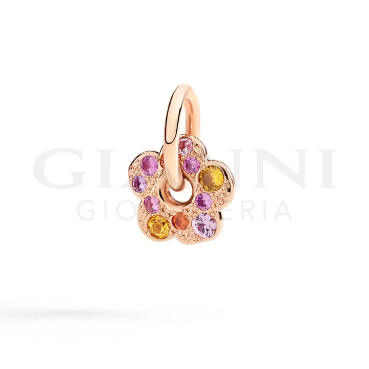 Ciondolo DoDo - Fiore oro rosa e zaffiro Charm