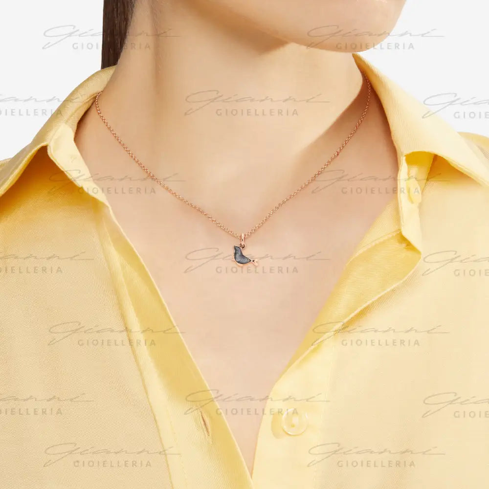 Ciondolo DoDo - Foca oro rosa & smalto Charm