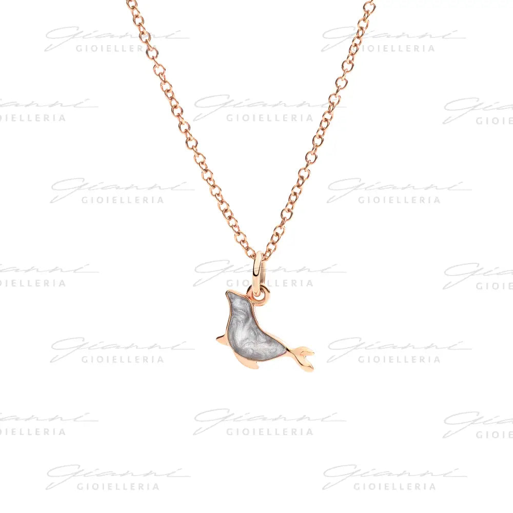 Ciondolo DoDo - Foca oro rosa & smalto Charm