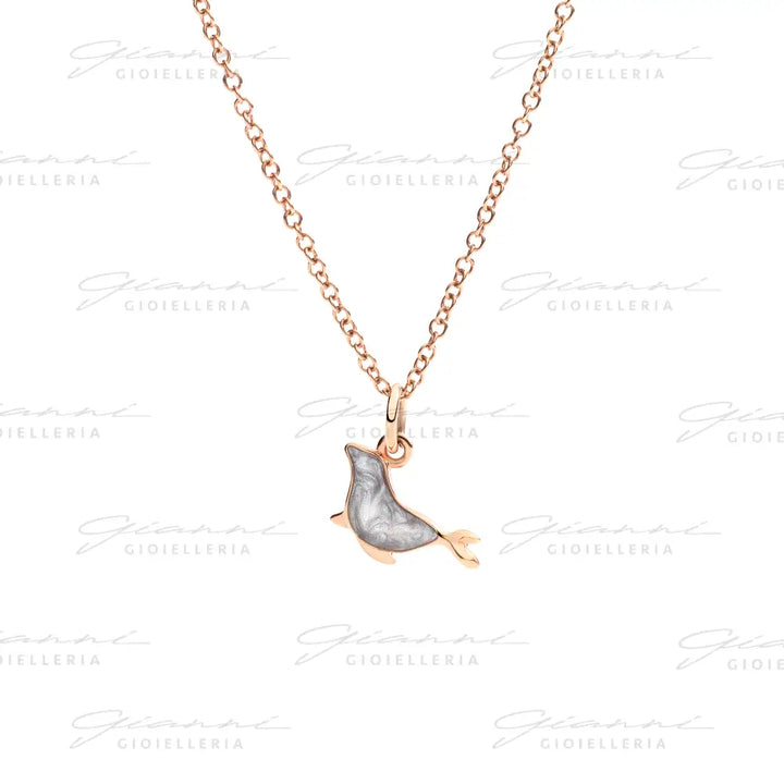Ciondolo DoDo - Foca oro rosa & smalto Charm