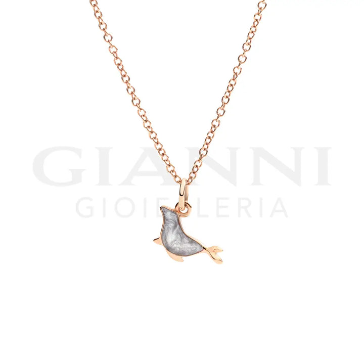 Ciondolo DoDo - Foca oro rosa & smalto Charm