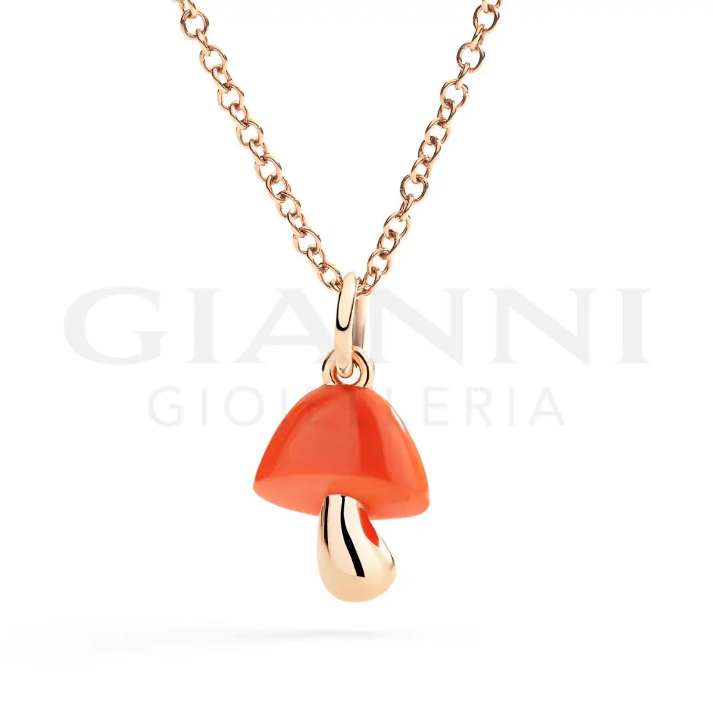 Ciondolo DoDo - Funghetto oro rosa & smalto hyceram Charm