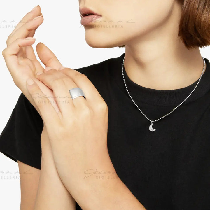 Ciondolo DoDo - Luna oro bianco & diamanti bianchi Charm