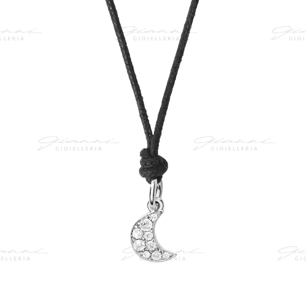 Ciondolo DoDo - Luna oro bianco & diamanti bianchi Charm