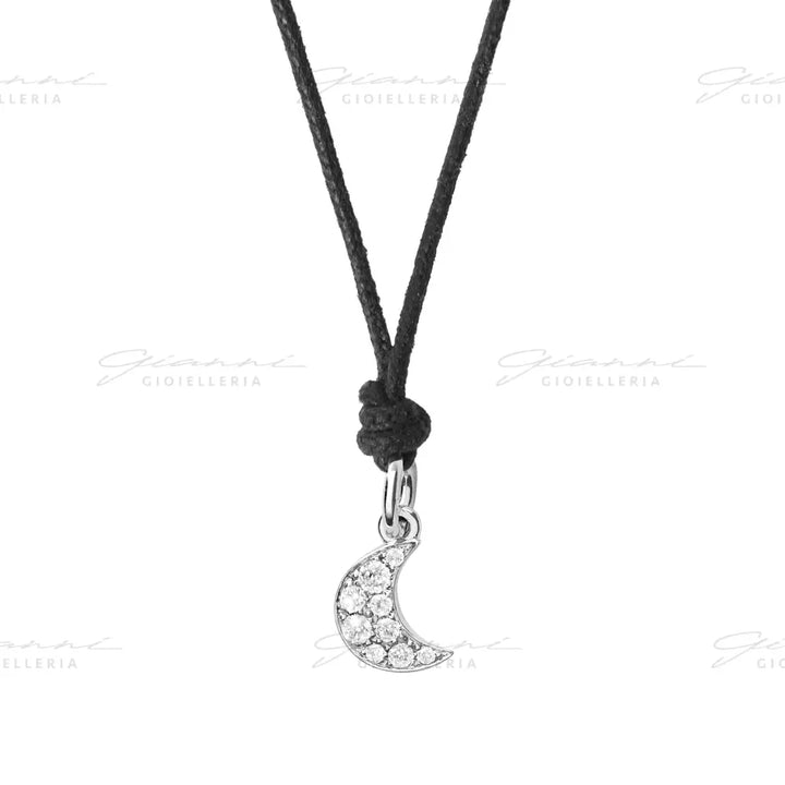 Ciondolo DoDo - Luna oro bianco & diamanti bianchi Charm