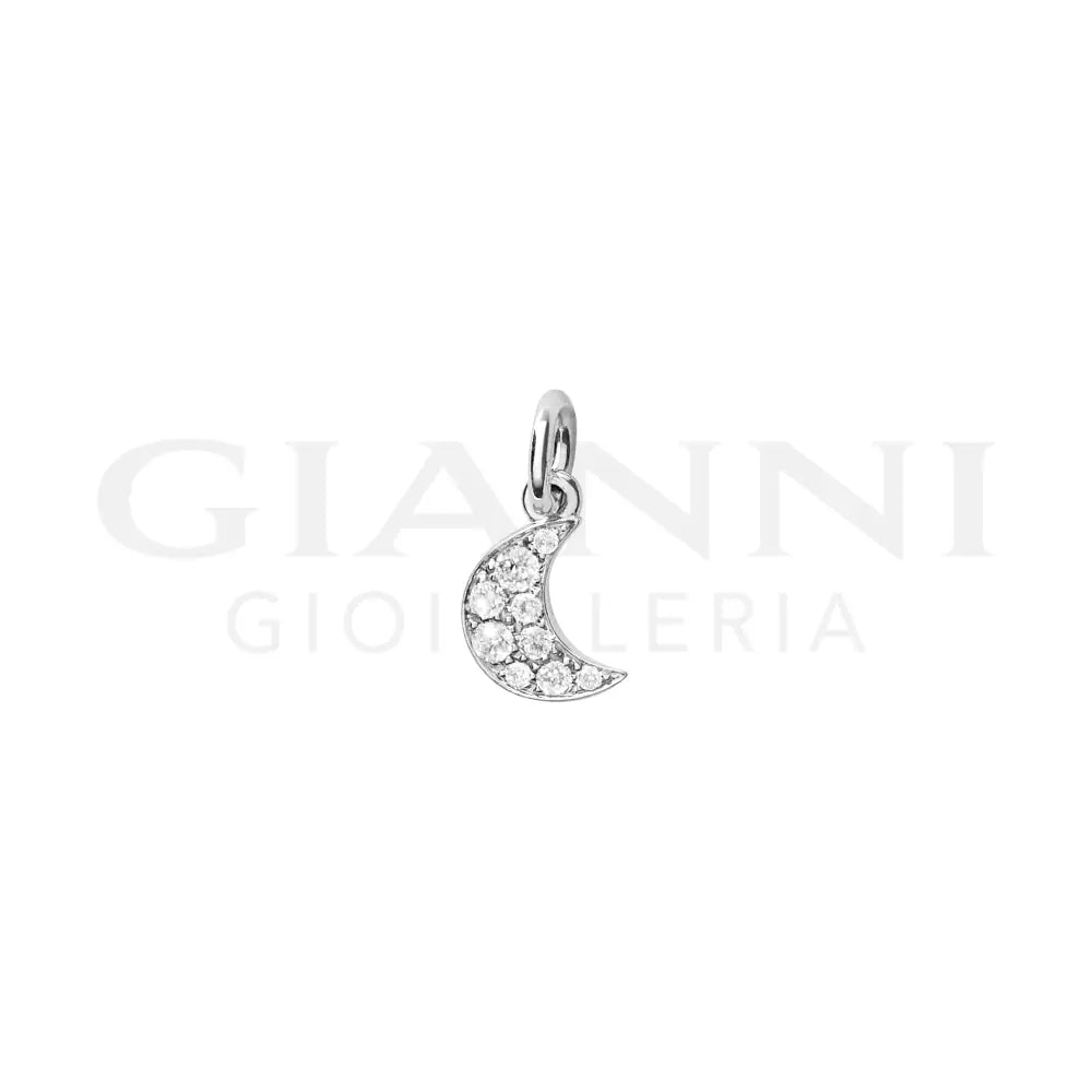 Ciondolo DoDo - Luna oro bianco & diamanti bianchi Charm