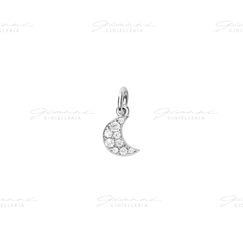 Ciondolo DoDo - Luna oro bianco & diamanti bianchi Charm