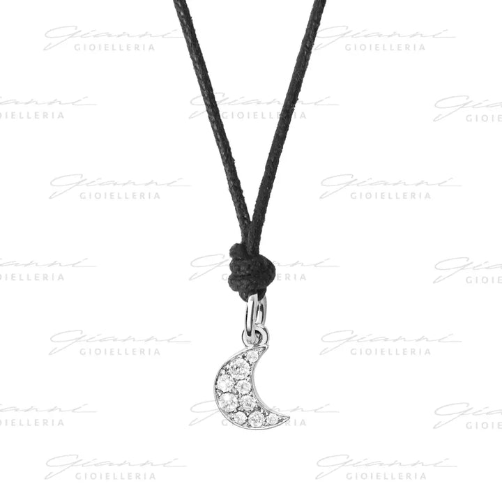 Ciondolo DoDo - Luna oro bianco & diamanti bianchi Charm