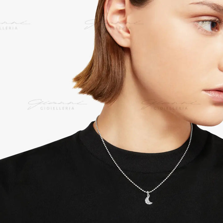 Ciondolo DoDo - Luna oro bianco & diamanti bianchi Charm