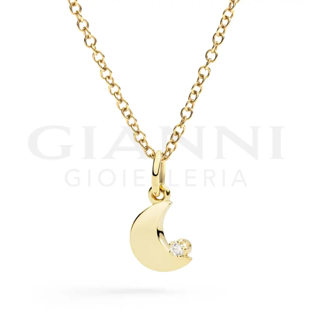 Ciondolo DoDo - Luna oro giallo & diamante bianco Charm