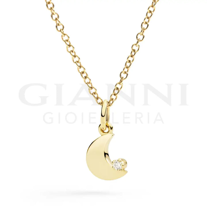 Ciondolo DoDo - Luna oro giallo & diamante bianco Charm