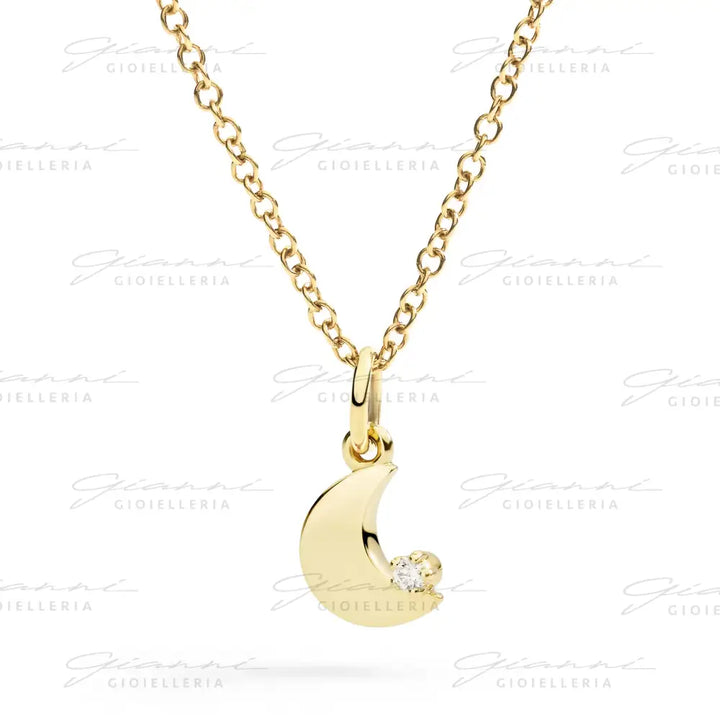 Ciondolo DoDo - Luna oro giallo & diamante bianco Charm