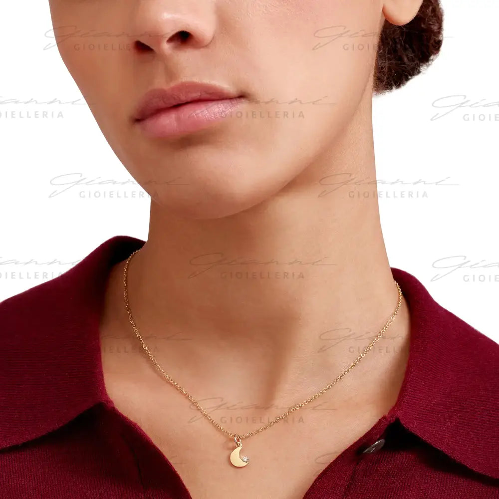 Ciondolo DoDo - Luna oro giallo & diamante bianco Charm