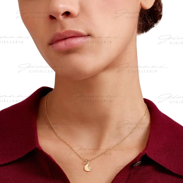 Ciondolo DoDo - Luna oro giallo & diamante bianco Charm