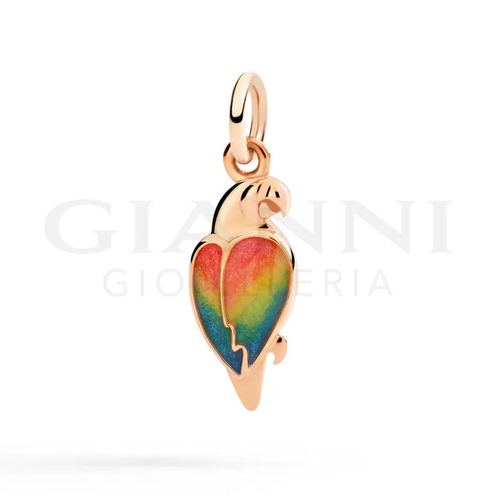 Ciondolo DoDo - Pappagallo oro rosa e smalto Charm